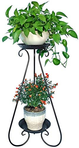 KKMNDE Pflanzenständer Blumenständer Pflanzenmetall-Blumenständer, europäischer Blumenständer aus Schmiedeeisen, mehrschichtiger Boden-Blumenständer für den Innenberei