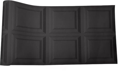 Anttyscar 3D Effect Black Panel Wallpaper Wood Panelling Lattice Contour Wallpaper Retro Panel Effect Wallpaper Tartan Paneled Wallpaper for Adults Kids Bedroom Living Room Hallway Stairs Lounge