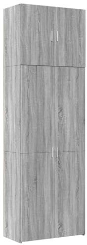 Willood Highboard Grau Sonoma 80x42,5x249 cm Holzwerkstoff Geeignet für Küche, Wohnzimmer, Schränke 80cm breit - sechs Fächer(249cm)