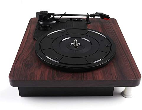 MOKLYF Tourne-Disque, Disque Couleur Bois rétro Lecteur Audio Portable Gramophone Disque Vinyle Audio(