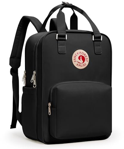 KALIDI Rucksack/Daypack Rucksack Mädchen Jungen & Kinder Damen Herren Schulrucksack mit laptopfach für 15 Zoll Notebook (U-Schwarz)