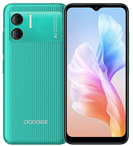 DOOGEENEXT Android 12 Smartphone Offerta X98 PRO, 6,52'' HD+ Telefono Cellulare, Helio G25 Octa Core 4GB RAM+64GB ROM (SD esterna 1TB), Doppia Fotocamera 12MP, DUAL SIM, GPS Sblocco Facciale Verde