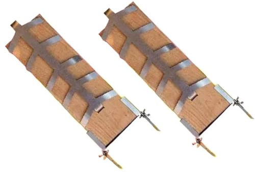 2 tB01N59A87Heiliges Flammlachs-Set: 2 Holz-Flammlachs-Bretter inkl 2 Edelstahlhalter zur Befestigung an Feuerschalen mit verstellbarem Neigungswinkel