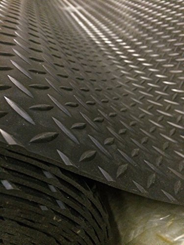 Shield Auctocare Checker Style Rubber Garage Flooring Matting| 4ft 9 (1.5 Metres) wide | Choose your own length in 2ft (foot) Lengths | 3mm Thick | A Grade |