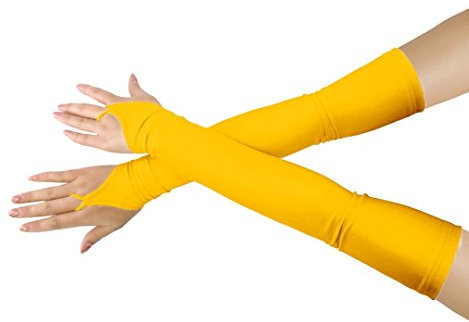 lucky baby store Mädchen 'Boys' Erwachsene Halloween Make-Up Fingerlose Über Elbow Cosplay Kostüm Handschuhe (yellow)