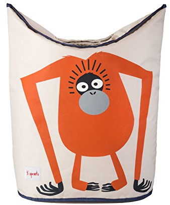 3 Sprouts - Wäschekorb Kinderzimmer - Wäschesack Kinder, Kinder Wäschekorb mit Tiermotiv - Wäschekorb Babyzimmer, Wäschesammler Kinder - Orang-Utan