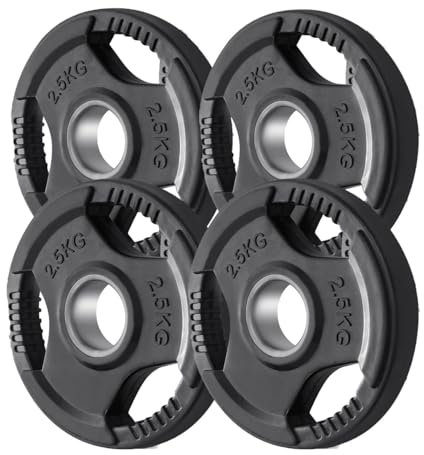 KK Weight Plates Cast Iron Barbell Weight Set - 2 Inches Hole Weight Plate Set For Women & Men - Non- Slip, Durable & Long-Lasting Olympic Weight Plates - Gym Equipment For Home & Gym (4 X 2.5KG)