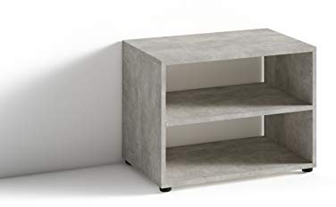 byLIVING TV Stand VICTORIA / kleines Regal grau / Beistelltisch 60 cm breit / Wohnzimmertisch / Schrank / TV Bank / TV Tisch / Beton-Optik / 60 x 45 x 39 cm (BxHxT)