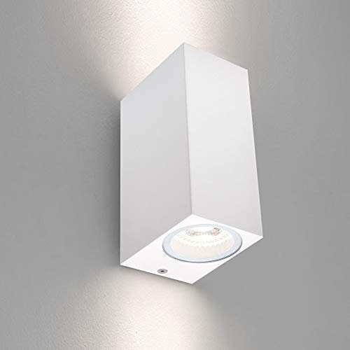 max K O M F O R T Aussenleuchte weiß up&down 2x GU10 Fassung Wandleuchte Aussenwandlampe Wandlampe Aussenwandleuchte Aluminium 1268