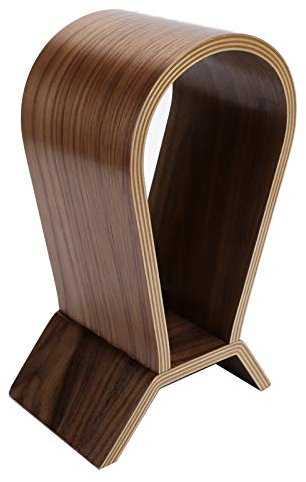 Zwindy Elegantes Design Umweltfreundlicher Kopfhörerhalter, Kopfhörerständer, Kopfhörerhalter aus Holz, Bürohaus für Kopfhörer im Freien(Walnut)
