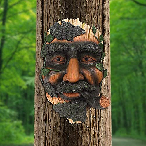 AGDLLYD Gartenfiguren,Gartendeko Figuren Baumstamm,Baumgesichter Lustig,Harz Statue,Personalisierter Baum,Gesicht Deko Skulptur für Gartenzubehör Baumschmuck