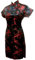 Robe courte chinoise courte Qipao élégante pour femme avec col mandarine Cheongsam - Noir - M