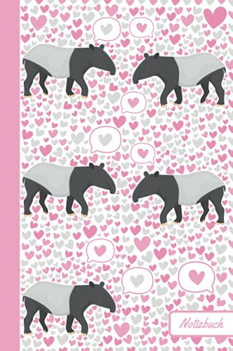 Notizbuch: Tapir Tier süßes Tagebuch | schön journal | 110 Seiten | 6*9 zoll | tolles Geschenk (Tapir Animal Notebook Lovers)