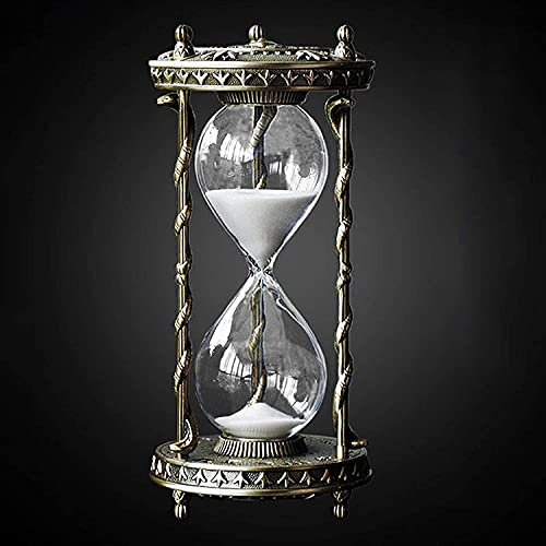 WXQY Sanduhr-Timer, Dekorative Sanduhr, Sanduhr Ornament,Vintage Messing Sanduhr Metall-Sanduhr Vintage Einzigartige antike 1 Stunde Glas Sanduhr für Home Office Schreibtisch Dekorativ