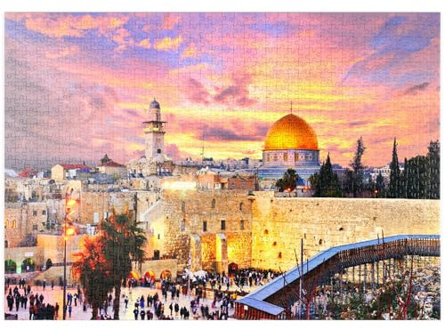 MyPuzzle Skyline der Altstadt an der Westmauer und dem Tempelberg in Jerusalem, Israel - Premium 1000 Teile Puzzle - MyPuzzle Sonderkollektion von Puzzle Galaxy