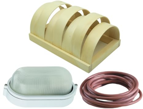 Well Solutions Saunalampenset 917 | Sauna Lampenschirm 917, Saunalampe, 3 m hitzebeständiges Silikonkabel