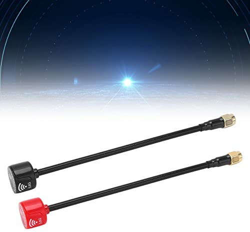 5.Drohne Antennen,8GHz FPV-Drohnenantenne, 155mm 2,5 Dbi-Antenne mit Innenloch RP-SMA, für RC FPV Maschine, Ferngespräche HD FPV Drohne wie Titan DC7 Chimera4 Chimera7 (Schwarz)(Rot)