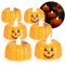com-four® 6x LED Teelichter Halloween - flackernde Teelichter in Kürbisform - batteriebetriebene LED-Kerzen - Stimmungsbeleuchtung für Kürbisse (Set orange Kürbislichter)