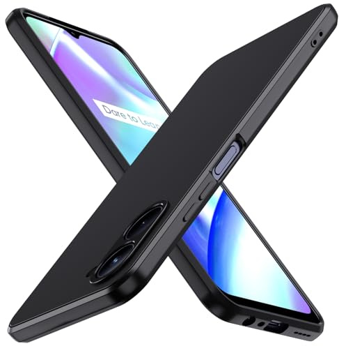 ivoler Negro Mate Funda para Realme C33 con Protección de Cámara, Carcasa Protectora Antigolpes, Ultrafina Suave TPU Silicona Caso Delgada Anti-Choques Case