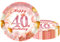 16 Stück Roségold Pappteller 40. Geburtstag Party Tischdeko 23cm Pappteller Hochwertige Papptelle für Frauen Geburtstag Party Deko Partyzubehör zum Thema Roségold