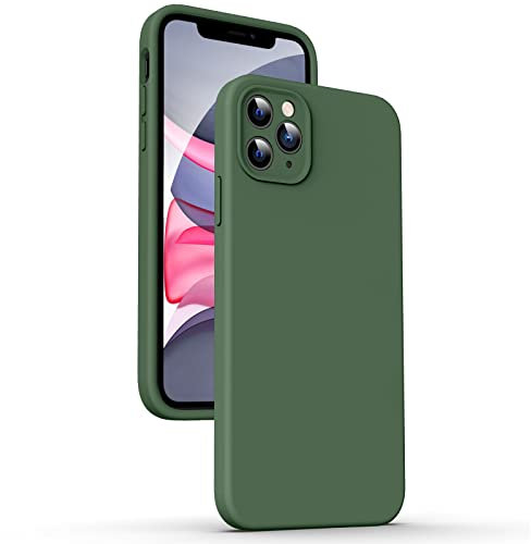 Supdeal Liquid Silikon Hülle für iPhone 11 Pro Max, [Flacher Kante Design] [Kameraschutz] [Anti Fingerabdruck] 4 Schicht Schützen Kratzfest Sturzsicher Flüssige Silikon Handyhülle, 6,5, Grün