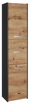3E 3xE living.com Badezimmerschrank in 5 Farben. Farbe: Antracit/Artisan Eiche