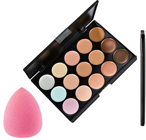 Palette Correttore 15 Colori | Puro trucco crema cosmetica copertura completa | Correcting Concealer Palette Foundation Contorni Trucco per occhiaie