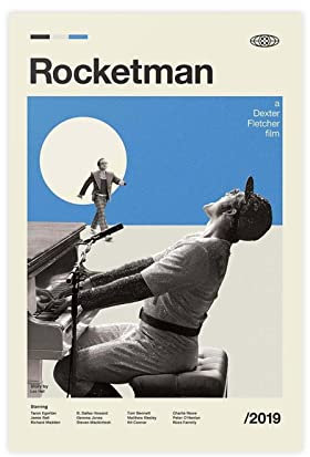 ZOLULA Modernes Retro-Filmposter Rocketman, Leinwand, Poster, Schlafzimmer, Dekoration, Sport, Landschaft, Büro, Raumdekoration, Geschenk, ungerahmt, 30 x 45 cm