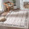 TOPICK Area Teppich Wohnzimmerteppich Vintage Blumenteppich rutschfest Faltbar Dünner Waschbar Läufer Bodenbelag für Innenbereich Büro Schlafzimmer Küche 150x210cm Braun