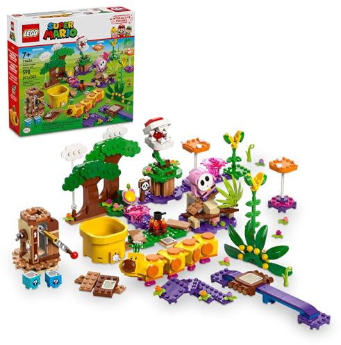 LEGO Super Mario Soda Jungle Maker Set, regalo de cumpleaños personalizable de Nintendo, juego de Mario para niños, chico tímido rosa y un Wiggler, juguetes de la selva para niños, niñas y cualquier