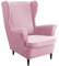 CLGTY Samt Ohrensessel Überzug, 2 Stück Weich Stretch Sesselhusse Mit Elastischem Boden Sesselbezug Abnehmbar Sofahusse Für Wohnzimmer-rosa-2 Stück