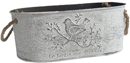 Seau de Fleur en Fer Vintage Pot de Fleur Mini Seau Ovale Vintage Pots de Plantes décoratifs en métal d'art de Fer pour la décoration de Balcon de Jardinage extérieur intérieur