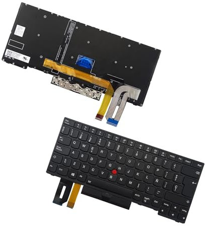 Teclado de repuesto con retroiluminación para Lenovo Thinkpad E480 E485 T480S T490 T495 L380 L390 L480 E490 E495 R480 R490 S2 3ª generación S2 4ª generación (español/español, retroiluminado)