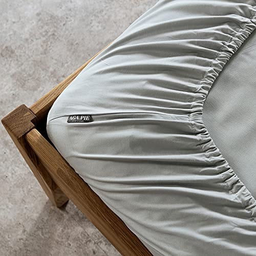AGAPIE - Bambus Lyocell Kinder-Spannbettlaken 70x140x20 cm - Hell-Grau, 100% Bio Oeko-Tex 100, für Allergiker, Antibakteriell, Ganzjahres-Bettwäsche, Atmungsaktiv, Geruchshemmend, Besonders sanft