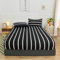 Bettlaken 90x200cm Boxspringbett Baumwolle Polyester, Spannbettlaken Schwarz Weiß Spannbetttücher Streifenmuster Printed Matratzenhöhe bis 20cm