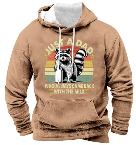 Sweat à capuche de Noël 2024 en polaire pour homme, printemps/automne/hiver, manches longues, couleur unie, imprimé raton laveur, décontracté, cadeau pour homme, chemise, rose gold, S