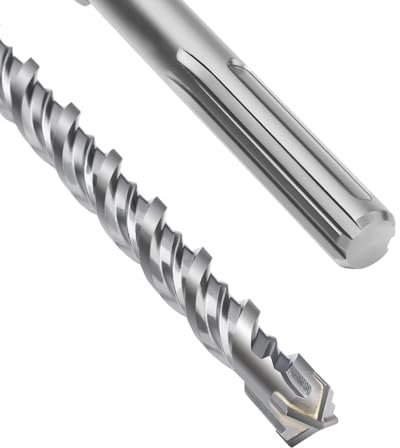 SDS Max - Broca para hormigón (20 x 340 mm, con 4 cortes de metal duro y doble hélice), para hormigón, piedra, piedra natural
