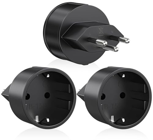 Lot de 3 Adaptateur de Voyage Suisse, Adaptateur Voyage France vers Suisse, Prise EU vers Type J pour Maldives, Rwanda, Liechtenstein
