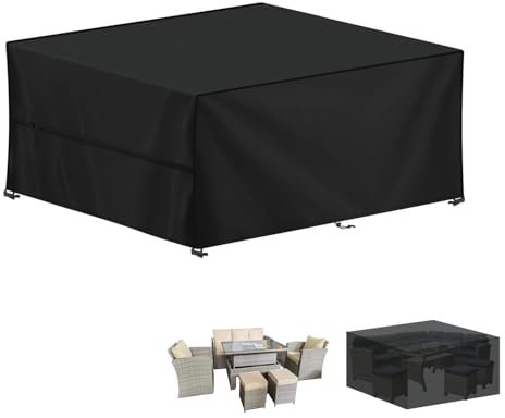 LAMUNI Abdeckung für Gartenmöbel 200x180x75cm, Wasserdicht Abdeckplane Gartenmöbel, 420D Oxford Gewebe Loungemöbel Abdeckung, Winterfest Schutzhülle für Sitzgruppe, Gartenlounge, Rattanmöbel