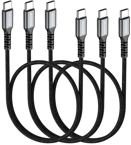 HOTNOW Câble USB C vers C 1m Lot de 3, 100cm USB C câble de charge pour iPhone 16 15, Galaxy s25 S24 S20 S9, air 2020, iPad pro, alimentation mobile et plus