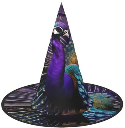 HTTUP Lila Pfau Druck Stilvolle Vintage Hut Karneval Halloween Hut Erwachsene Kostüm Zubehör Mottopartys