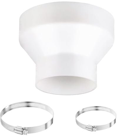 Lot de 3 adaptateurs de tuyau d'évacuation d'air - Réducteur de 150 mm à 100 mm - Avec 2 colliers de serrage en acier inoxydable - Réducteur universel - Pour climatisation