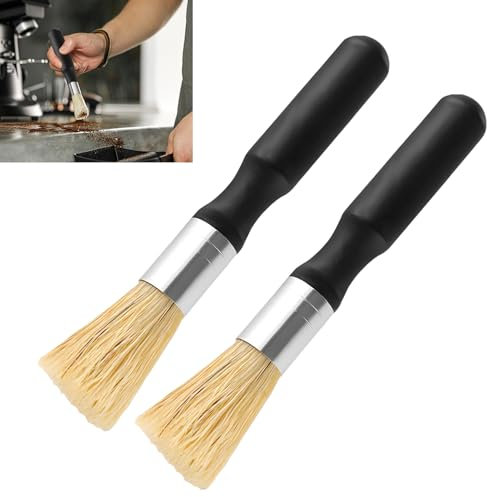 2 Stück Barista Pinsel, Reinigungspinsel Kaffeepinsel, Kaffee Pinsel, Kaffeebürste Reinigungsbürste Kaffeepulver Für Kaffeemühlen Espressomaschine Barista Zubehör Küchenpinsel, Naturborsten