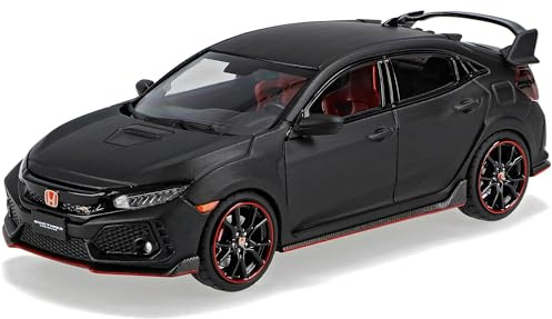 alles-meine.de GmbH Hond. Civic Type-R 5 Türer Matt Schwarz 10. Generation 2015-2022 1/43 Ebbro Modell Auto mit individiuellem Wunschkennzeichen