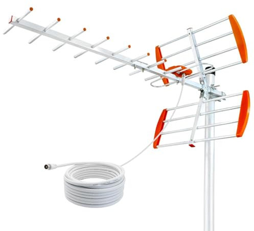 Antenna tv,Antenna TV digitale esterna, ricezione omnidirezionale a lunga distanza, supporta 4K 1080p VHF UHF DVB-T/DVB-T2