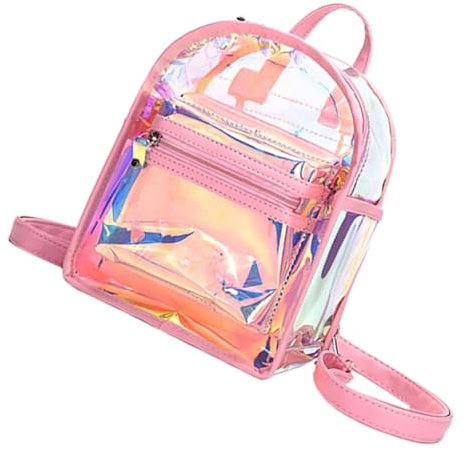 TEMPNAP Iridescent Holographic Mini Backpack Für Frauen Transparentes Multifunktionales Design Als Rucksack Schultertasche Oder Crossbody-tasche Für Konzerte Und Alltag