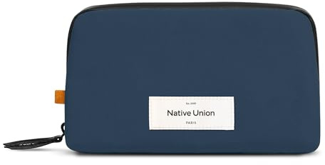 Native Union W.F.A Tech Organisator - Minimalistische Reisetasche aus recycelten Materialien für die Aufbewahrung und den Schutz von alltäglichem Zubehör wie Kabeln, Ladegeräten & mehr (Marineblau)