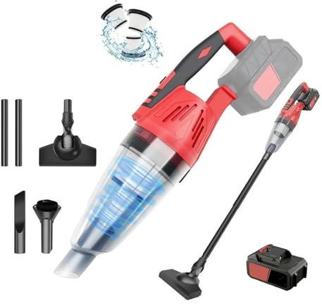 Aspirapolvere portatile senza fili Hoover per auto con aspirapolvere ricaricabile a luce LED con elevata potenza di aspirazione 5500Pa(2 battery)