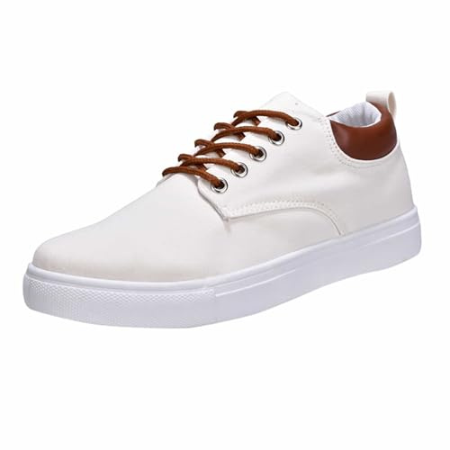 Generisch 2026 Uomo Scarpe da Trekking Basse in Tela con Lacci, Scarpe da Tempo Libero alla Moda, Scarpe Estive Uomo Taglia 27, bianco, 43 EU