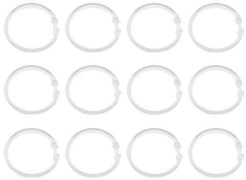 Vorhangringe aus transparentem Kunststoff, O-Ringe, Haken, gleitend auf Standard-Duschstangen, einfach zu installieren, rutschfest, 12 Stück